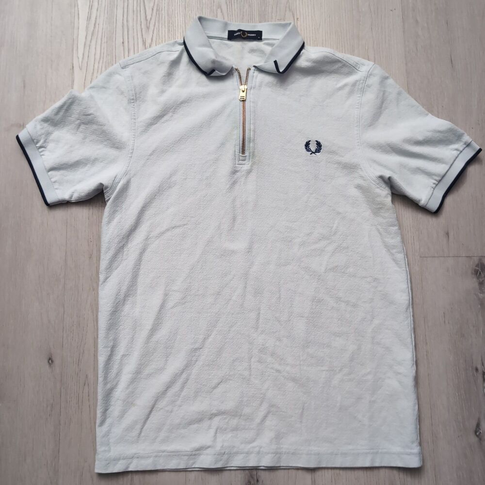 Fred Perry Zip Tipped Crepe Polo Mens Medium Short Sleeve Fred Perry Shirt